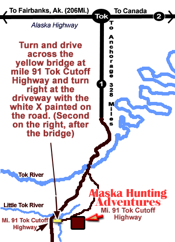 Alaska Hunting Adventures Map to Base Camp